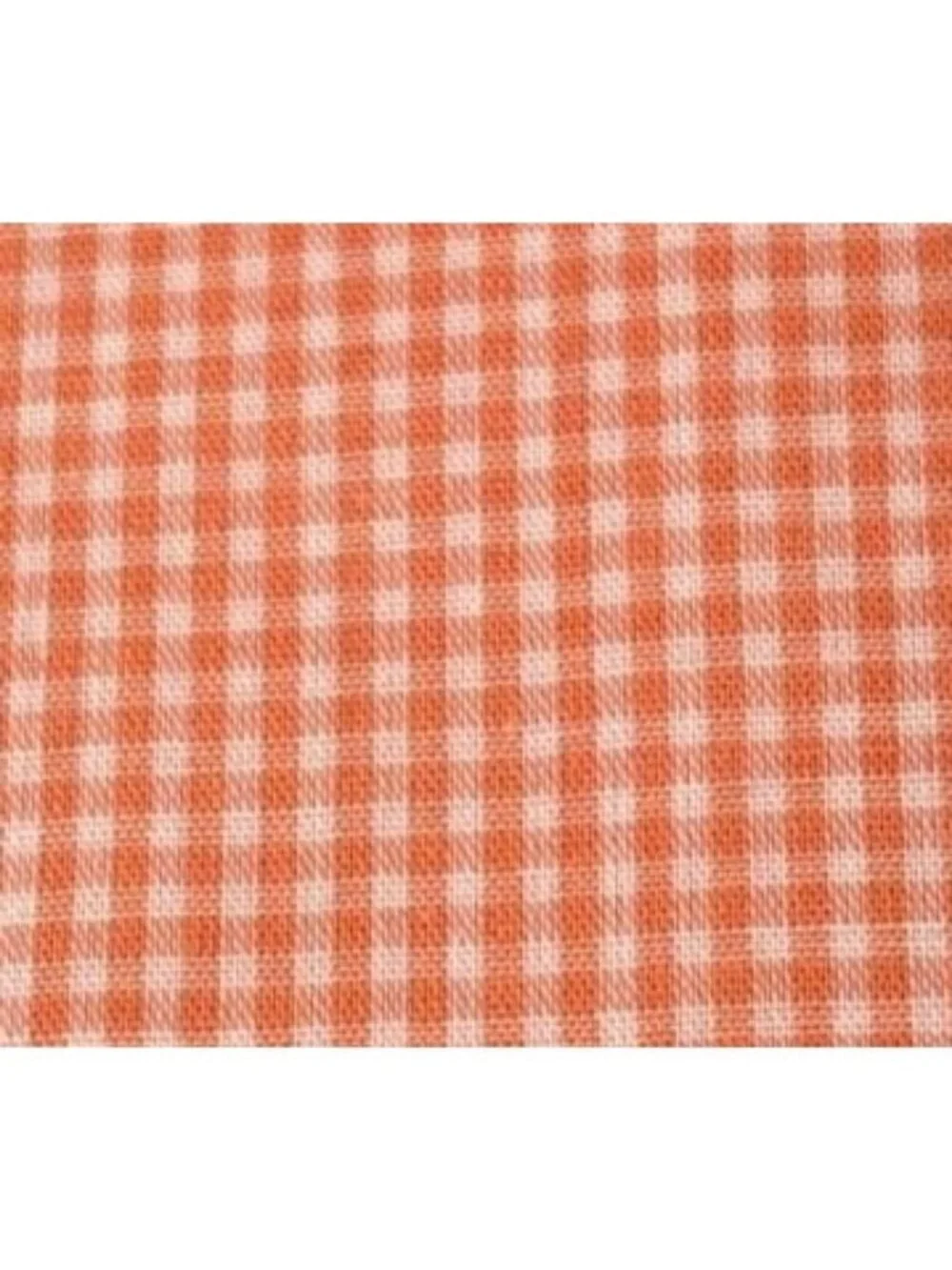 Orange Gingham Cotton Fabric 26 x 39
